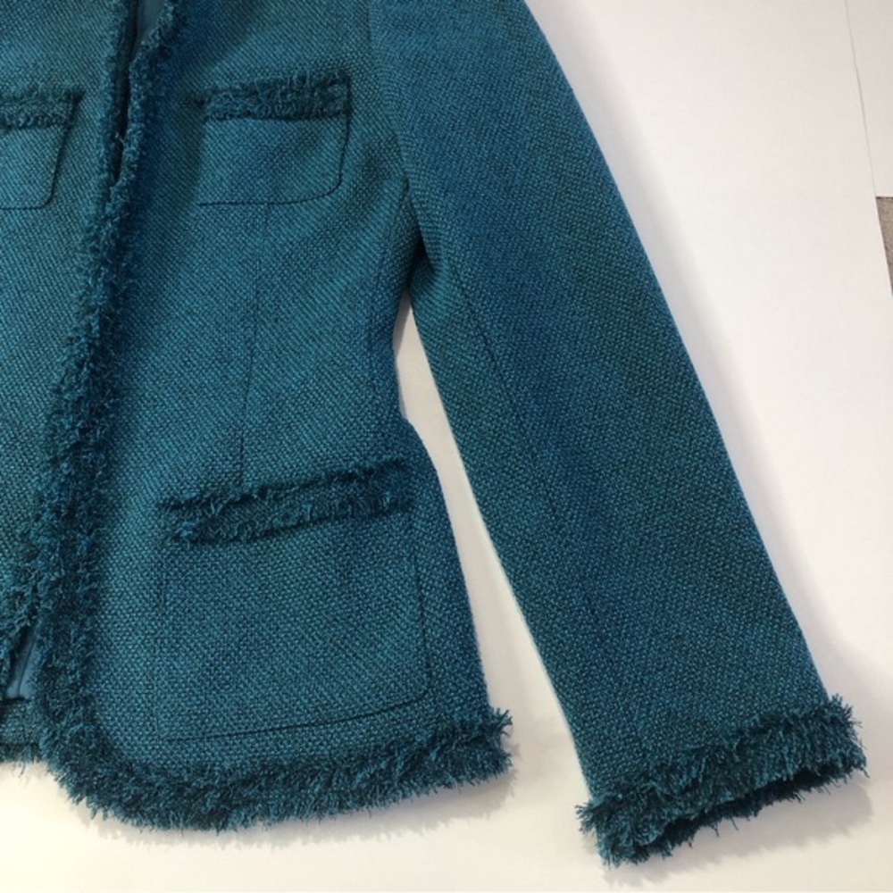 Anne Klein Tweed Fringe Trim Jacket Sz. 2